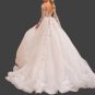 Custom Jacquard Lace Applique/Tulle A Line Wedding Gown All Sizes