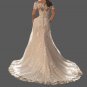 Custom Modified A Line Satin & Lace Applique Wedding Gown All Sizes