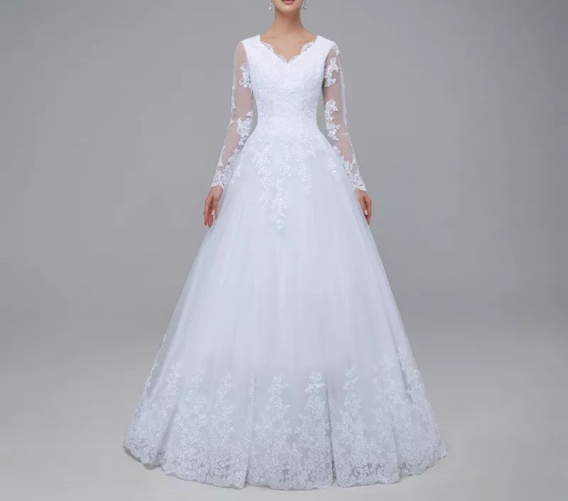 Custom Vintage Lace A Line Wedding Gown All Sizes