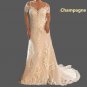 Custom Modified A Line Satin & Lace Applique Wedding Gown All Sizes