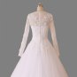 Custom Vintage Floral Pearl Applique Lace/Tulle A Line Wedding Gown All Sizes
