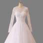 Custom Vintage Floral Pearl Applique Lace/Tulle A Line Wedding Gown All Sizes