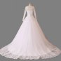 Custom Vintage Floral Pearl Applique Lace/Tulle A Line Wedding Gown All Sizes