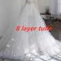 Custom Glitter Tulle Layered Wedding Skirt/Train All Sizes