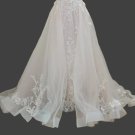 Detachable Floral Applique Lace/Tulle Wedding Skirt/Train All Sizes