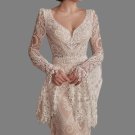 Custom Sheath Bohemian Lace Sheath Wedding Gown All Sizes