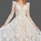 Custom Bohemian Lace Sheath w/ Detach Bolero Wedding Gown All Sizes
