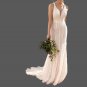 Custom Bohemian Crochet Lace Fringe Back Sheath Wedding Gown All Sizes