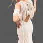 Custom Bohemian Crochet Lace Fringe Back Sheath Wedding Gown All Sizes
