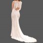 Custom Bohemian Crochet Lace Fringe Back Sheath Wedding Gown All Sizes