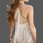 Custom Bohemian Crochet Lace Sheath Wedding Gown All Sizes