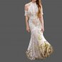 Custom Bohemian Crochet Lace Sheath Wedding Gown All Sizes