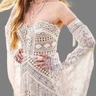 Custom Bohemian Strapless Lace Sheath Wedding Gown All Sizes