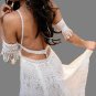 Custom Bohemian All Over Lace Sheath Wedding Gown All Sizes