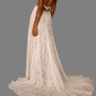 Custom Bohemian All Over Lace Sheath Wedding Gown All Sizes
