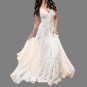 Custom Bohemian All Over Lace Sheath Wedding Gown All Sizes