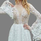 Custom Bohemian/Country All Over Lace A Line Wedding Gown All Sizes