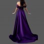 Custom (Gothic) Simple Off Shoulder Satin A Line Wedding Gown All Sizes