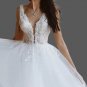 Custom Summer Floral Applique Lace/Tulle A Line Wedding Gown All Sizes