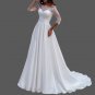 Custom (Gothic) Vintage Abstract Lace/Satin Bateau Neckline A Line Wedding Gown All Sizes