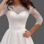 Custom (Gothic) Vintage Abstract Lace/Satin Bateau Neckline A Line Wedding Gown All Sizes