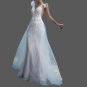 Custom Illusion Lace Applique/Tulle A Line Wedding Gown All Sizes