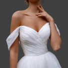 Custom Shimmer Tulle Off Shoulder A Line Wedding Gown All Sizes