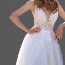 Custom Summer Floral Applique/Tulle Column Wedding Gown All Sizes