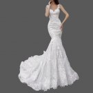 Custom Lace Appliques Lined Mermaid Wedding Gown All Sizes