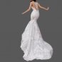 Custom (Black) Lace Appliques Lined Mermaid Wedding Gown All Sizes