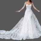 Custom (Gothic) Lace off Shoulder Mermaid Detachable Train Wedding Gown All Sizes