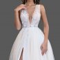 Custom Summer 3D Floral Tulle Sexy A Line Wedding Gown All Sizes