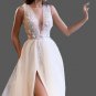 Custom Summer 3D Floral Tulle Sexy A Line Wedding Gown All Sizes