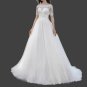 Custom Classic Vintage Lace Bateau A Line Wedding Gown All Sizes