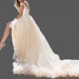 Custom Illusion Lace Applique/Tulle Cathedral Train Ball Gown All Sizes