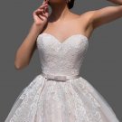 Custom (Gothic) Strapless Lace Applique/Organza Princess Wedding Gown All Sizes