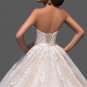 Custom (Gothic) Strapless Lace Applique/Organza Princess Wedding Gown All Sizes