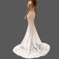 Custom Bling Minimalist Sexy Satin/Lace Sheath Wedding Gown All Sizes
