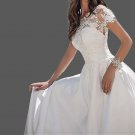 Custom (Gothic) Country Elegance Satin/Lace Appliques A Line Wedding Gown All Sizes