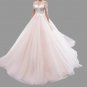 Custom Princess Lace Applique/Tulle Bateau A Line Wedding Gown All Sizes
