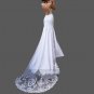 Custom Sexy Dramatic Lace/Satin Sheath Wedding Gown All Sizes