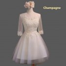 Custom Vintage Lace Applique/Tulle Short Elopement Wedding Dress All Sizes