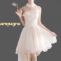 Custom Bling Accent Lace Applique High Low Elopement Dress Set All Sizes