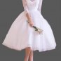 Custom Vintage Lace Applique/Tulle A Line Tea Length Wedding Dress All Sizes