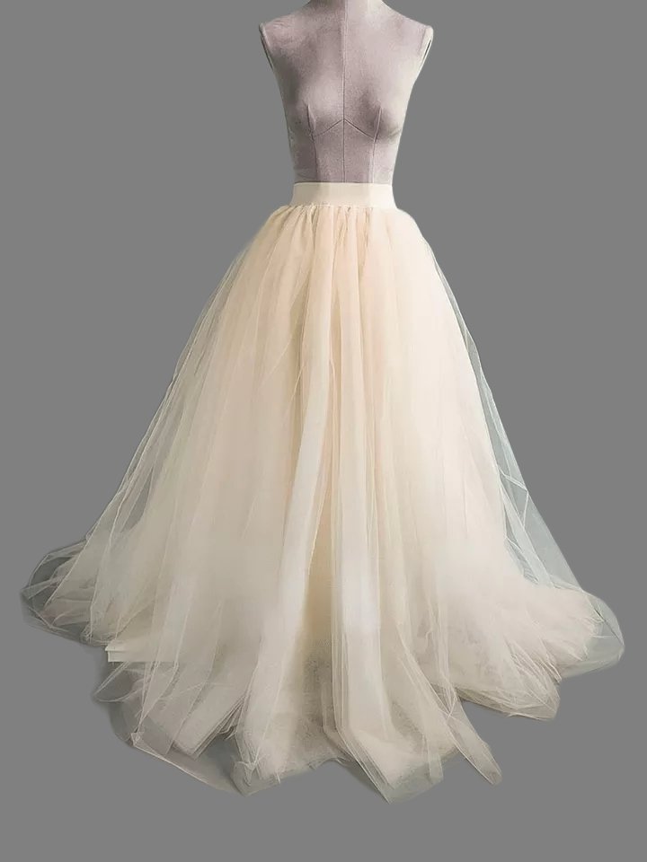 Custom A Line Tulle Elastic Waist Full Wedding Skirt All Sizes