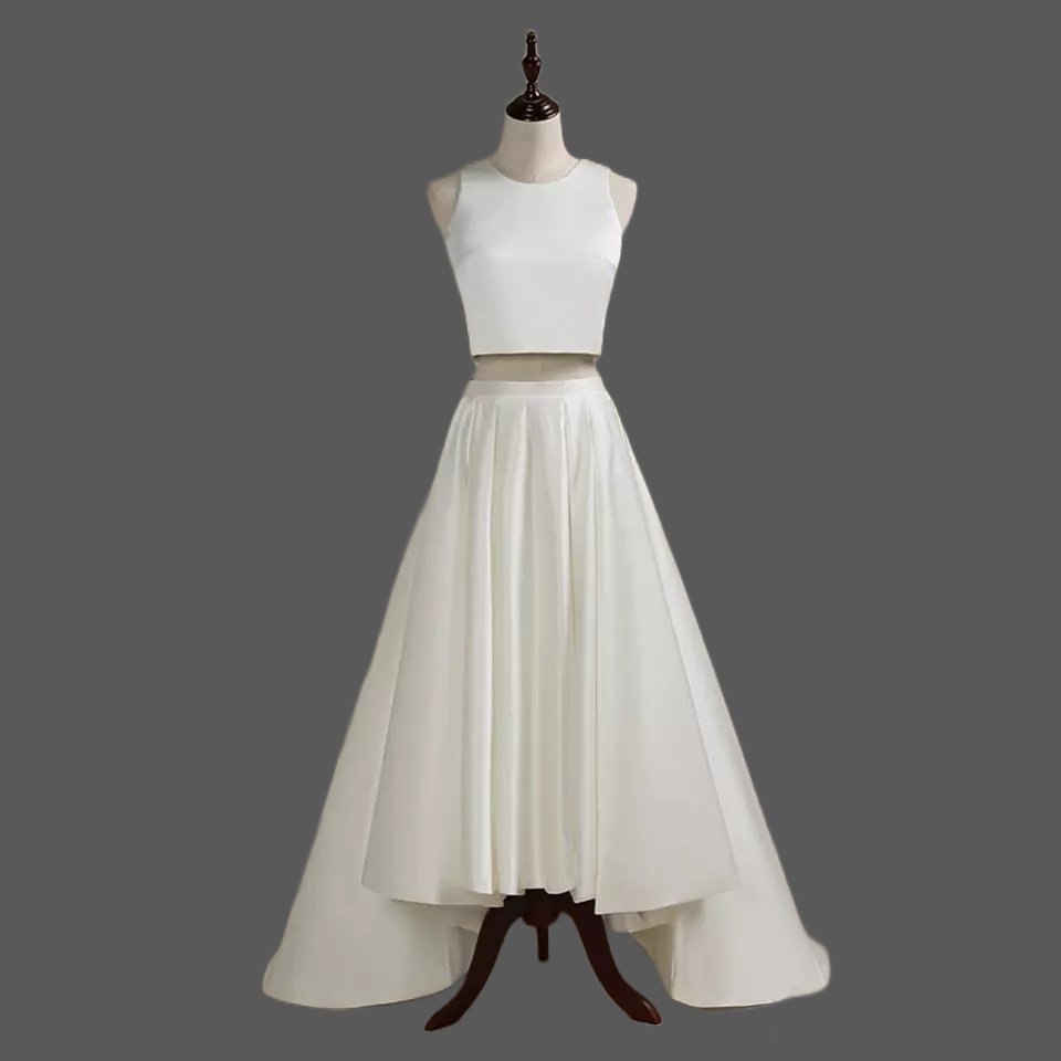 Custom Satin Minimalist Skirt Wedding Set All Sizes