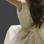 Custom Minimalist Mid Calf Bow Back Satin Wedding Dress All Sizes