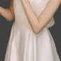 Custom Minimalist Mid Calf Bow Back Satin Wedding Dress All Sizes