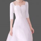 Custom Minimalist Satin/Tulle Tea Length Wedding Dress All Sizes