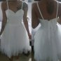 Custom Simple Satin/Tulle A Line Knee Wedding Dress All Sizes